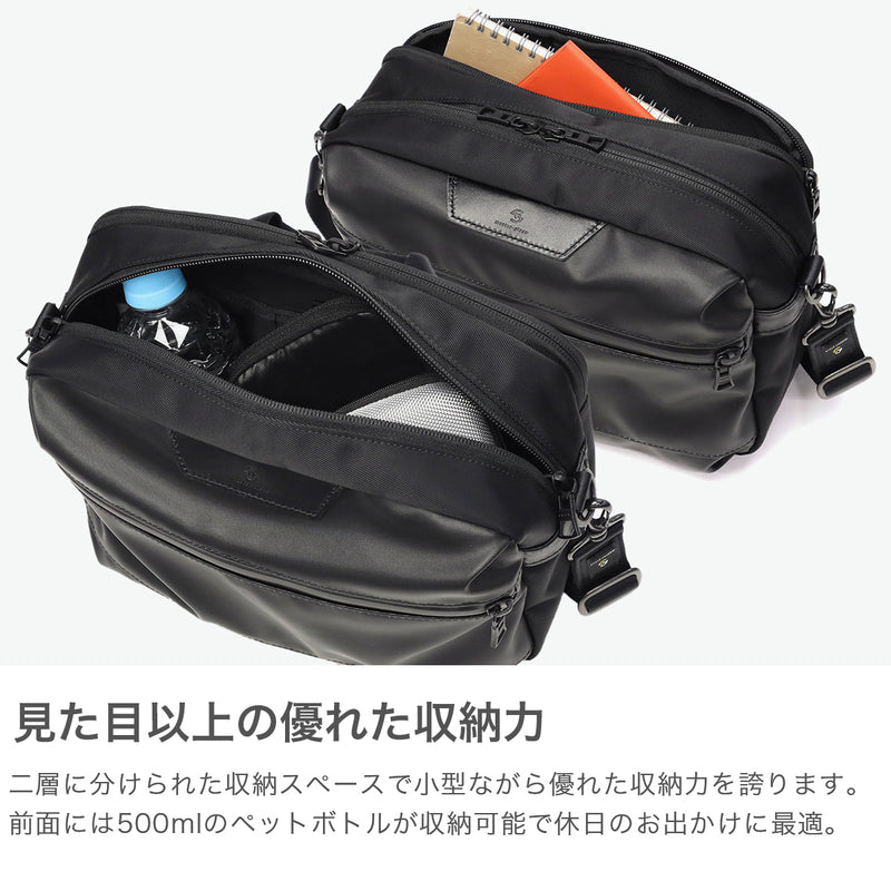 【正規取扱店】 マスターピース ショルダーバッグ メンズ 斜めがけバッグ master-piece ブランド 大人 かっこいい 小さめ 横型 ヨコ 斜めがけ バッグ 黒 日本製 防水性 A5 二層 M Progress Coating ver. 02407-sc