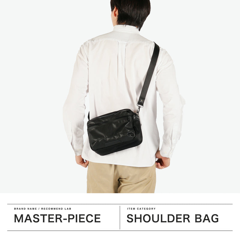 [Authorized Dealer] Masterpiece Shoulder Bag Men's Crossbody Bag Master-piece Brand Adult Cool Small Horizontal Horizontal Crossbody Bag Black Made in Japan Waterproof A5 Double Layer S Progress Coating ver. 02408-sc