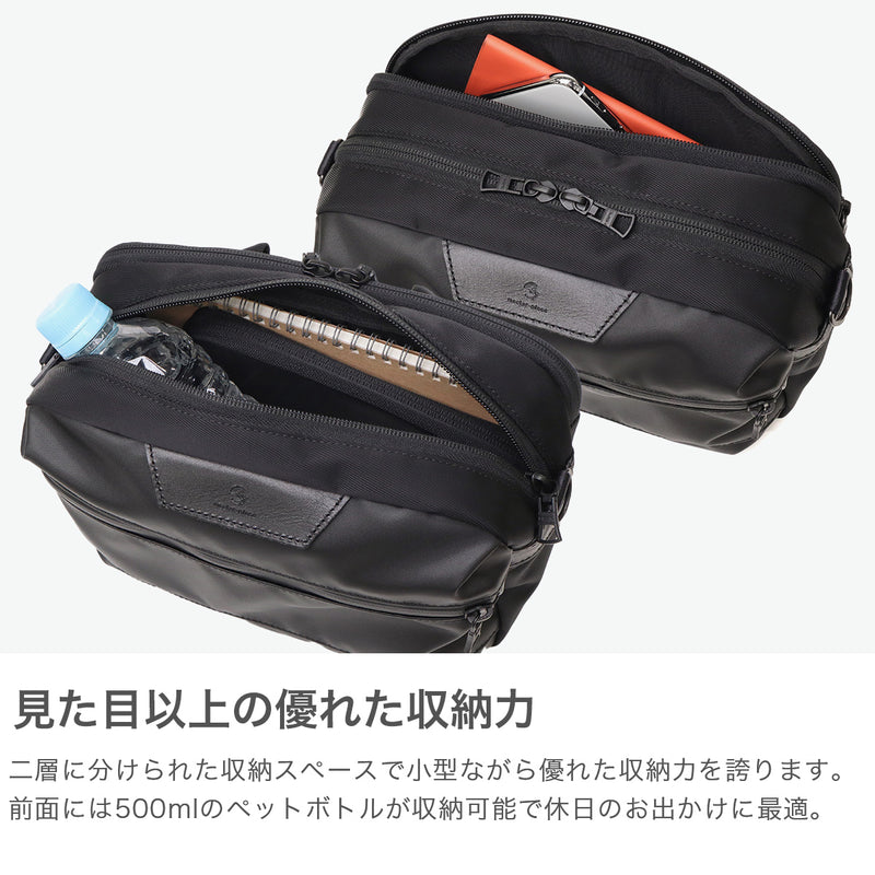 [Authorized Dealer] Masterpiece Shoulder Bag Men's Crossbody Bag Master-piece Brand Adult Cool Small Horizontal Horizontal Crossbody Bag Black Made in Japan Waterproof A5 Double Layer S Progress Coating ver. 02408-sc