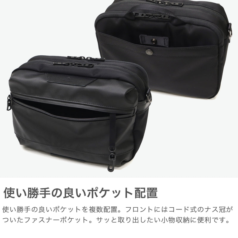 [Authorized Dealer] Masterpiece Shoulder Bag Men's Crossbody Bag Master-piece Brand Adult Cool Small Horizontal Horizontal Crossbody Bag Black Made in Japan Waterproof A5 Double Layer S Progress Coating ver. 02408-sc