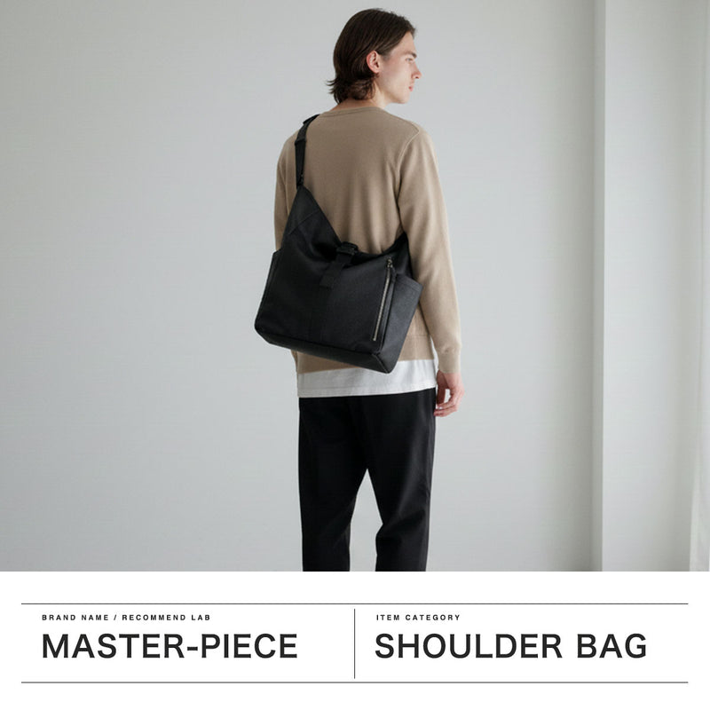 【正規取扱店】 マスターピース ショルダーバッグ メンズ 大容量 大きめ master-piece バッグ 斜めがけ 大人 かっこいい トートバッグ A3 B4 A4 本革 革 ブランド 防水 2WAY drum 2WAYショルダートート L 03060