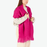 エイトフォーティーンエスカライ マフラー レディース 大判 ギフト ブランド 814 EZCARAY ストール 冬 無地 シンプル 防寒 ピンク系 あったか 暖かい モヘヤ 留め クリップ ピン おしゃれ SCARF LISO MA018