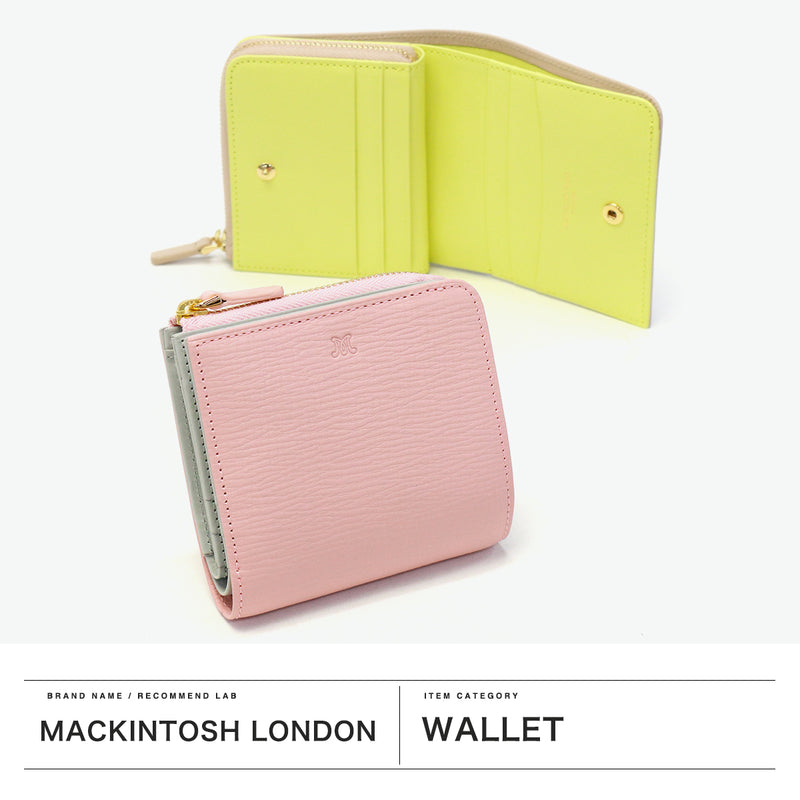 マッキントッシュ ロンドン 財布 レディース 二つ折り コンパクト MACKINTOSH LONDON 二つ折 ブランド おしゃれ ファスナー 小銭入れあり 革 本革 レザー 軽量 シンプル ロゴ サイフ 二つ折り財布 EM MKL5060124