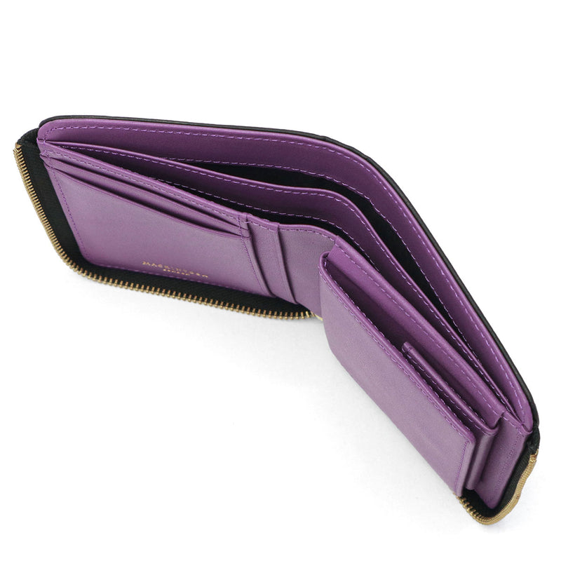 マッキントッシュ ロンドン 二つ折り財布 メンズ レディース BOX型小銭入れ ブランド MACKINTOSH LONDON 小銭入れあり 財布 二つ折り コンパクト 二つ折 革  折り財布 L字ファスナー 牛革 シンプル おしゃれ EM WMKL6060089