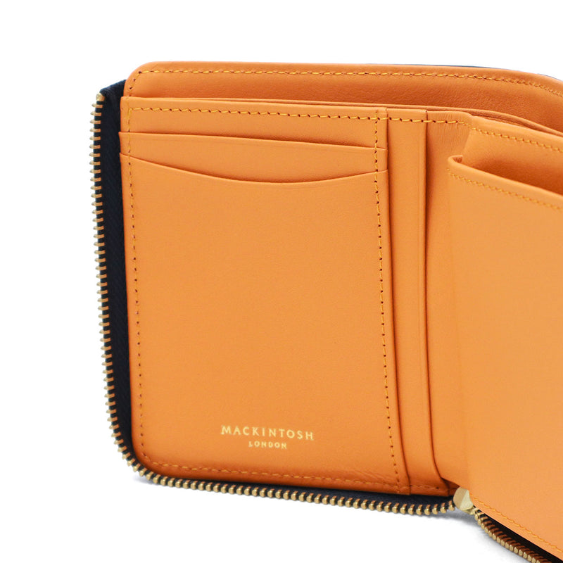 マッキントッシュ ロンドン 二つ折り財布 メンズ レディース BOX型小銭入れ ブランド MACKINTOSH LONDON 小銭入れあり 財布 二つ折り コンパクト 二つ折 革  折り財布 L字ファスナー 牛革 シンプル おしゃれ EM WMKL6060089