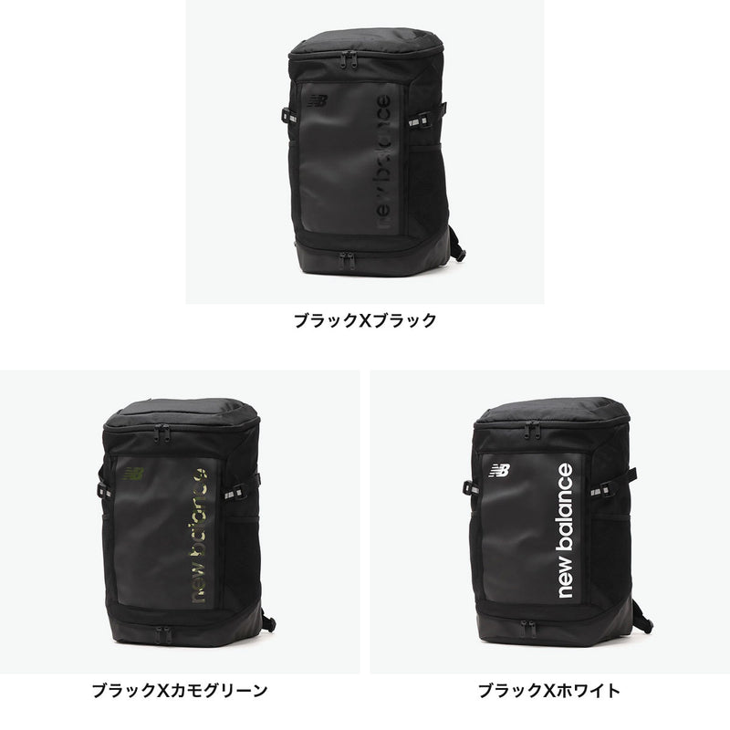 남성과 여성을위한 New Balance Backpack 대용량 학교 브랜드 New Balance Lightweight Box 모양의 세련된 소년 소녀 중학교 고등학교 고등학교 학생 물 기충 PC 14 인치 A4 B4 상단 로딩 백팩 35L Lab55614