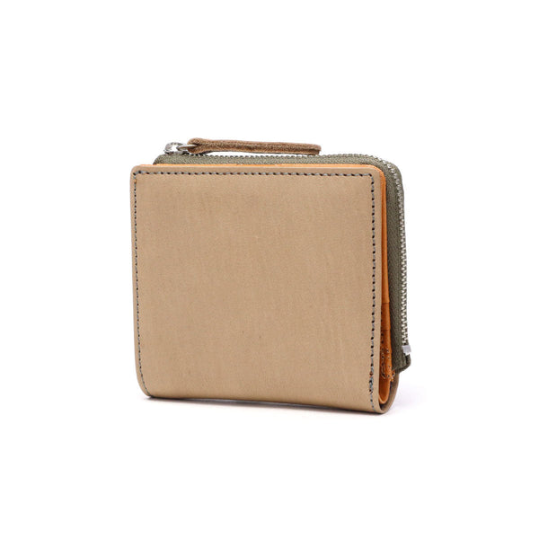 Dompet bifold neld untuk lelaki dan wanita padat neld bifold bifold jenama kecil kulit asli kulit lembu kulit dicelup cahaya duit syiling duit syiling mini dompet yang dibuat di Jepun Botanical LF Short Wallet AN289