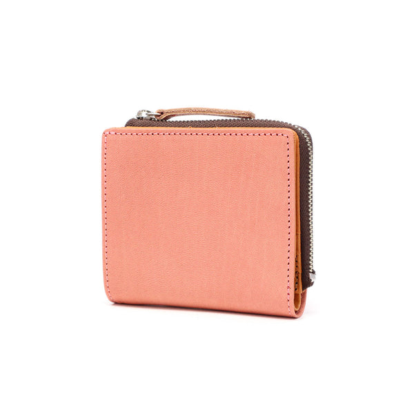 Dompet bifold neld untuk lelaki dan wanita padat neld bifold bifold jenama kecil kulit asli kulit lembu kulit dicelup cahaya duit syiling duit syiling mini dompet yang dibuat di Jepun Botanical LF Short Wallet AN289
