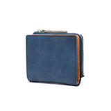 Dompet bifold neld untuk lelaki dan wanita padat neld bifold bifold jenama kecil kulit asli kulit lembu kulit dicelup cahaya duit syiling duit syiling mini dompet yang dibuat di Jepun Botanical LF Short Wallet AN289