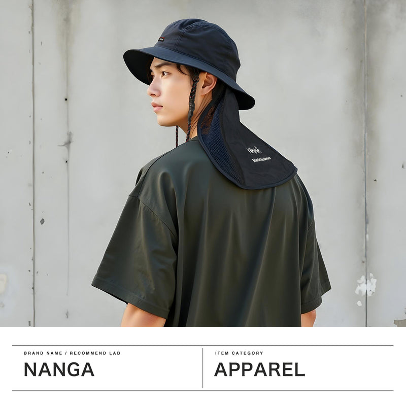ナンガ ハット メンズ レディース NANGA 夏 アウトドア 日除け UV バケットハット 紐付き 撥水 速乾 紫外線対策 日除け ロゴ ナイロンタッサー シンプル NYLON TUSSER SUNSHADE HAT NA2221-3B501
