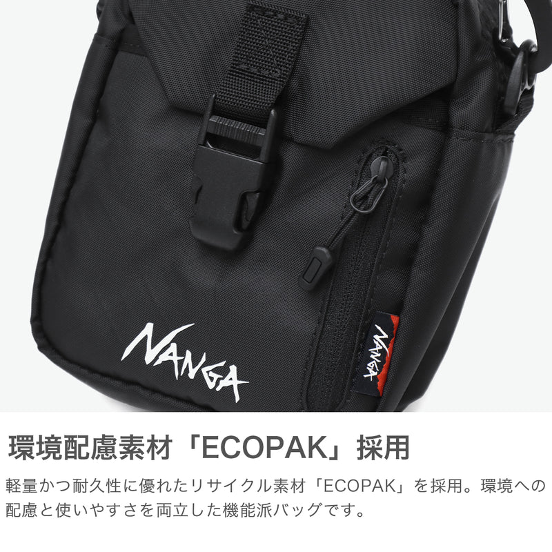 ナンガ ショルダーバッグ メンズ レディース NANGA 斜めがけ ショルダーポーチ 軽量 軽い アウトドア 小さめ かっこいい ブランド ミニショルダー コンパクト フェス 1L ECOPAK UR SHOULDER POUCH N2502-3N302Z