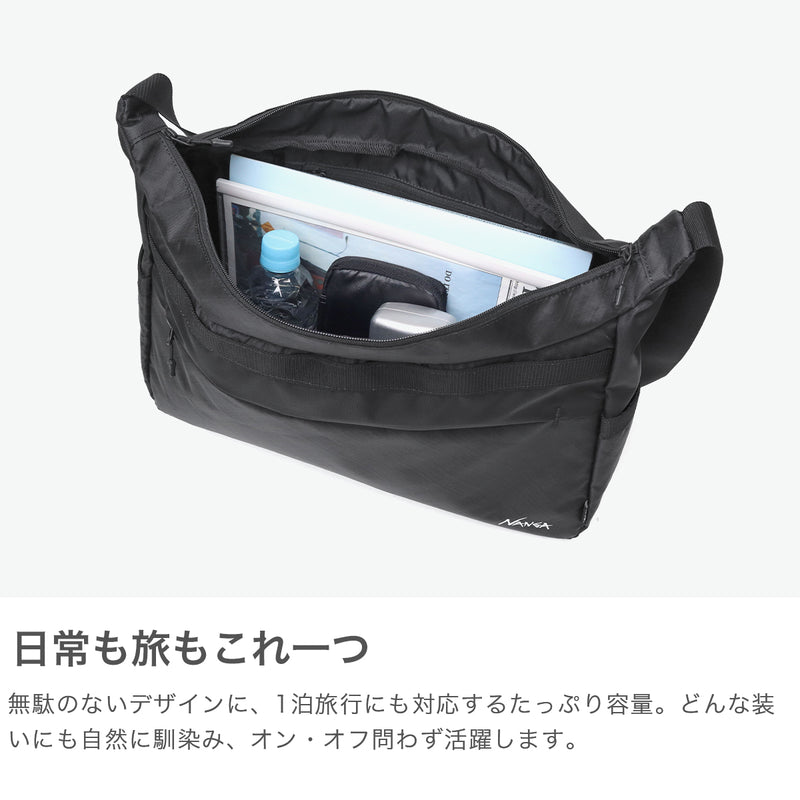 ナンガ ショルダーバッグ 大容量 メンズ レディース NANGA 斜めがけ 軽量 軽い 大きめ かっこいい ブランド 通学 通勤 旅行 トラベル シンプル 横型 13L B4 ECOPAK UR SHOLDER BAG N2502-3N303Z