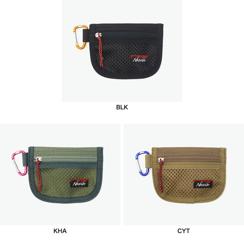 Nanga Wallet Coin Case Case Men's婦女緊湊型Mini Nanga品牌薄薄品牌硬幣錢包扣扣涼爽的小成人戶外網眼×Speakeasy Coin Case N2502-3I308Z