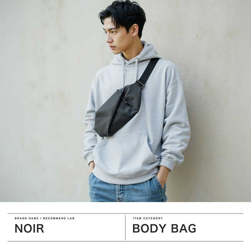 ノアール ショルダーバッグ メンズ レディース  NoiR 小さめ  斜めがけ ショルダーポーチ かっこいい ショルダー 大人 軽量 軽い 斜めがけバッグ 撥水 ナイロン カラビナ 連結 Trinity shoulder N23008