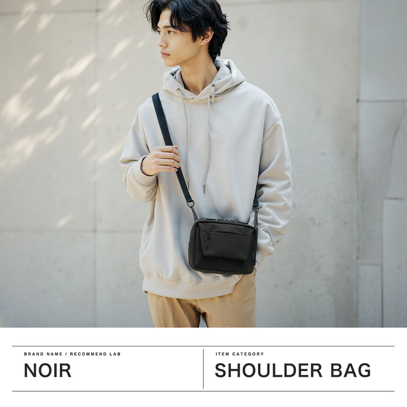 ノアール ショルダーバッグ メンズ レディース NoiR 小さめ 小さい コンパクト 斜め掛け ショルダー バッグ かっこいい ブランド 大人 ポーチ 軽量 軽い 撥水 カラビナ シンプル 黒 Switch shoulder N24002