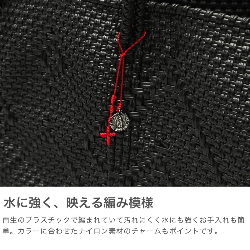 OJO DE MEX トートバッグ レディース  オホ デ メックス トート バッグ かごバッグ カゴバッグ 籠バッグ 軽量 軽い ブランド 大きめ B4 B4サイズ 春 夏 キューブ キューブ型 手編み チャーム付き Plastico Cago Tote Grande