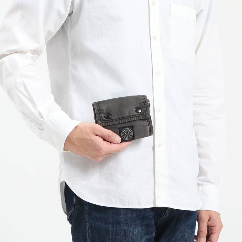 [Model terhad kedai kami] Porter Classic Wallet Porter Classic Classic Tiga Dompet Nylon Super Nylon Super Nylon Trifold Wallet W/leher Tali Mini Dompet Lelaki Keluar