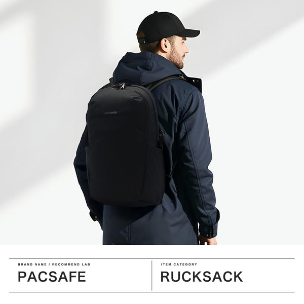 Pek Backpack Selamat Untuk Lelaki dan Wanita, Pacsafe RFID Selamat Backpack Jenama Besar Perniagaan Perniagaan Kasual Kasual Anti-Skimming Anti-Jenayah Perjalanan 24L 2 Layer A4 PC Penyimpanan 13 inci Ransel V24 V24