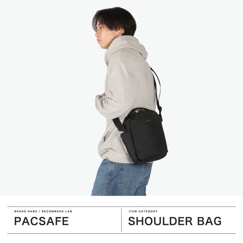 남성과 여성, 크로스 바디 백, Pacsafe RFID Safe, Crossbody, Small, Small, Vertical, Brand, Anti-Skimming, Security, Travel, Outdoor, Water Repellent, 7L B5, Table Storage, V, Tour Crossbody를위한 안전한 숄더백 포장