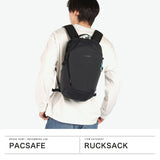 Pek Backpack Selamat untuk Lelaki dan Wanita Jenama Pacsafe Ransel Bergaya Kasual Rakaman Ringan Bergaya Air Penghancuran Hiking Perjalanan Perjalanan Luar Negara Keselamatan Skimming Pencegahan RFID A4 18L Eco Backpack