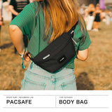 パックセーフ ボディバッグ メンズ レディース 斜めがけバッグ 小さめ pacsafe GO ブランド カジュアル スリングバッグ 斜め掛け 横型 軽量 軽い 撥水 2.5L スキミング防止 RFID 旅行 海外 防犯 スリングパック