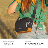 パックセーフ ショルダーバッグ メンズ レディース 斜めがけバッグ 小さめ pacsafe GO ブランド カジュアル ミニ ショルダー バッグ 横型 軽量 軽い 撥水 2.5L スキミング防止 RFID 旅行 海外 防犯 クロスボディ