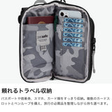 パックセーフ ショルダーバッグ メンズ レディース 斜めがけバッグ 小さめ pacsafe GO ブランド カジュアル ミニ ショルダー バッグ 縦型 軽量 撥水 0.2L スキミング防止 RFID 旅行 海外 防犯 テッククロスボディ
