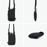パックセーフ ショルダーバッグ メンズ レディース 斜めがけバッグ 小さめ pacsafe GO ブランド カジュアル ミニ ショルダー バッグ 縦型 軽量 撥水 0.2L スキミング防止 RFID 旅行 海外 防犯 テッククロスボディ