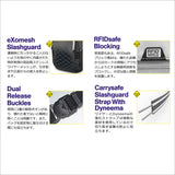 パックセーフ ボディバッグ メンズ レディース 軽量 pacsafe ブランド カジュアル 撥水 盗難防止 防犯 斜めがけ 旅行 日常使い おでかけ アウトドア 無地 おしゃれ コンパクト 小さめ 1L GO マイクロスリング