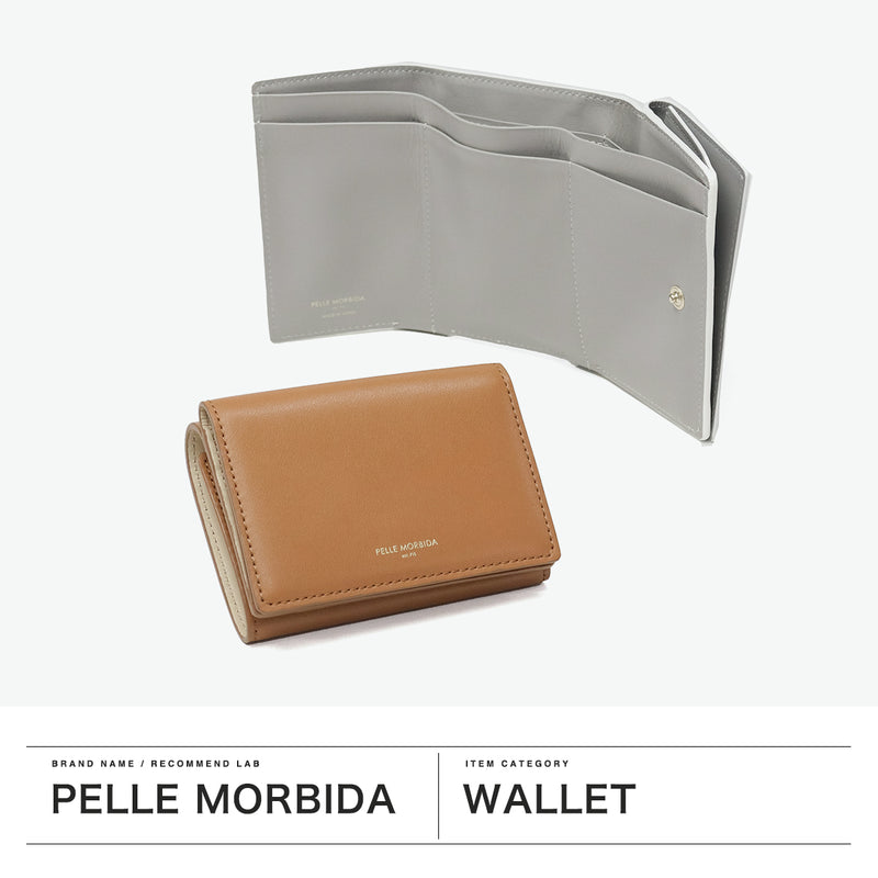 ペッレモルビダ 三つ折り財布 レディース コンパクト 財布 PELLE MORBIDA 本革 牛革 レザー ブランド カード カード収納 小銭入れ 小銭 シンプル 上品 ミニ財布 日本製 Barca ミニウォレット KBA619