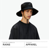 雨帽男士女士带绳帽子布尼帽帽檐宽重量轻RAINS品牌成人时尚休闲防水针防水雨衣户外 Boonie Hat W2 20030
