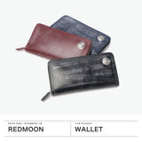 【正規取扱店】 レッドムーン 長財布 メンズ レディース ブランド REDMOON 財布 ラウンドファスナー 大容量 本革 革 レザー ブランド 小銭入れ 高級感 おしゃれ かっこいい コンチョ ロングウォレット 日本製 HANDSOME-ZBD