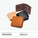 【正規取扱店】 レッドムーン 二つ折り財布 メンズ レディース ブランド REDMOON 財布 本革 レザー 札 札入れ 小銭 小銭入れあり 二つ折 シンプル 日本製 MID LINE ショートウォレット 2000-M-MID