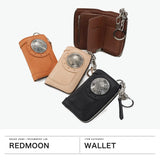 【正規取扱店】 レッドムーン 財布 二つ折り財布 メンズ レディース REDMOON 二つ折 二つ折り ブランド 本革 レザー L字ファスナー 小銭入れあり コンチョ 51mmコンチョ付きL型ジップウォレット BAREBACK-01A51