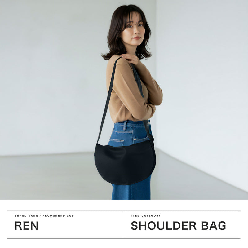 REN ショルダーバッグ レディース レン バッグ 斜めがけ 大人 軽量 軽い 革 レザー 本革 山羊革 斜めがけバッグ ブランド おしゃれ フラップ ラウンド 上品 A5 #11 BARE ベアー サークルフラップショルダー 1-11-30645