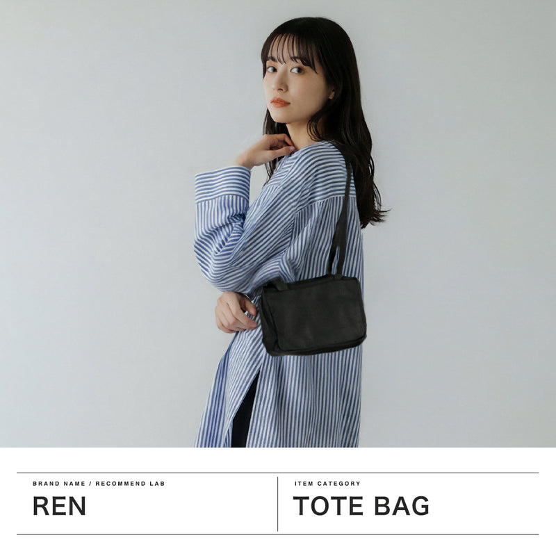REN トートバッグ レディース レン バッグ 小さめ ファスナー付き 軽量 軽い 革 レザー 本革 山羊革 トート ブランド おしゃれ 大人 横型 肩掛け スクエア #11 BARE ベアー スラウチーボックスバッグXS 1-11-40676
