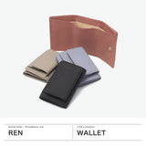 REN 三つ折り財布 レディース 革 ブランド かわいい レン 財布 本革 牛革 レザー コンパクト ミニ 小さい 小さめ ボックス型 小銭入れ 三つ折り シンプル おしゃれ 日本製 #51 PHILIP ミニウォレット 3-51-10100