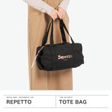 Repetto Boston Bag Wanita Kecil Jenama Repetto Beg Ringan Bergaya Cute Cute Cute Cute Compact Mini Boston Boston Duffel Bag Cotton Logo One Point Ribbon Women A5