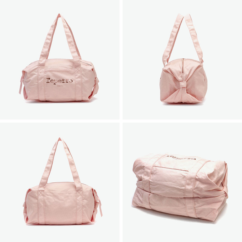 レペット ボストンバッグ レディース 小さめ ブランド Repetto バッグ 軽量 おしゃれ 可愛い かわいい カジュアル コンパクト ミニ ミニボストン ダッフルバッグ コットン ロゴ ワンポイント リボン 女性 A5