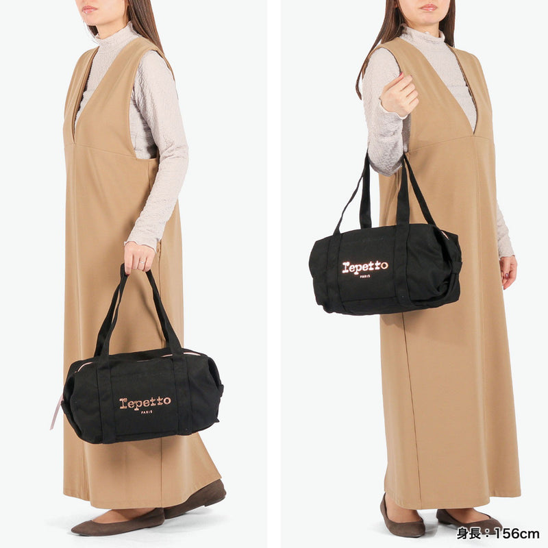 Repetto Boston Bag 여성용 소규모 브랜드 Repetto Bag Leightweight stylish stylish 귀여운 귀여운 캐주얼 소형 미니 보스턴 더플 백로 로고 One Point Ribbon Women A5