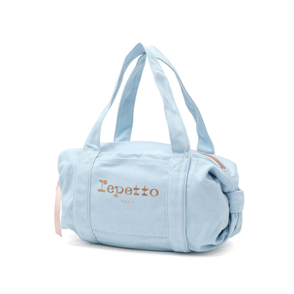 レペット ボストンバッグ レディース 小さめ ブランド Repetto バッグ 軽量 おしゃれ 可愛い かわいい カジュアル コンパクト ミニ ミニボストン ダッフルバッグ コットン ロゴ ワンポイント リボン 女性