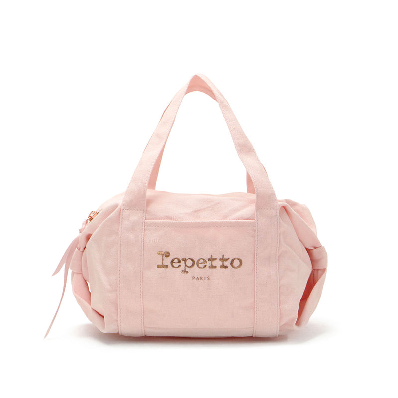 レペット ボストンバッグ レディース 小さめ ブランド Repetto バッグ 軽量 おしゃれ 可愛い かわいい カジュアル コンパクト ミニ ミニボストン ダッフルバッグ コットン ロゴ ワンポイント リボン 女性