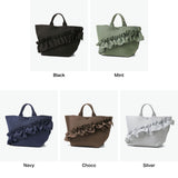ルートート トートバッグ レディース かわいい ROOTOTE ブランド 小さめ ニット フリル 自立 シンプル 上品 軽量 軽い 横型 手洗い可能 ウォッシャブル 大人 おしゃれ B5 ルフル EU.デリ.ルフルラッフル-B 3715