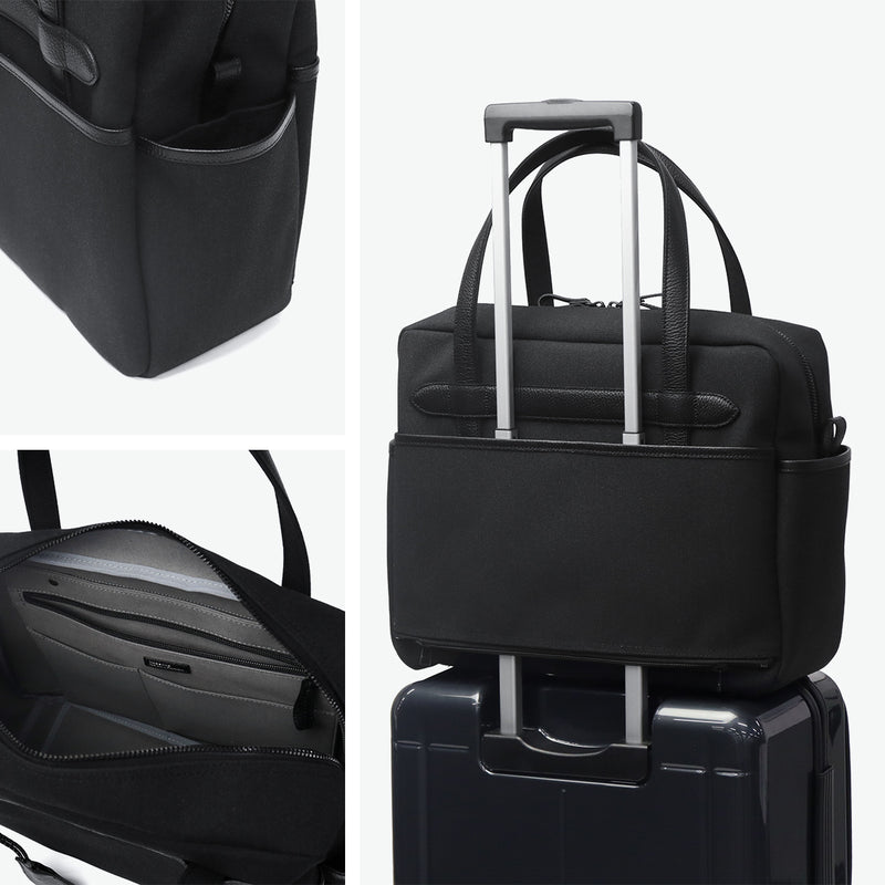 ザソールビスメイドバイフラソリティ ビジネスバッグ メンズ レディース 大容量 THE SOLE BIS made by Flathority 無地 A4 キャンバス 自立 撥水 通勤 ブランド ビジネス 日本製 キャンバスレザー ブリーフケース STEVE