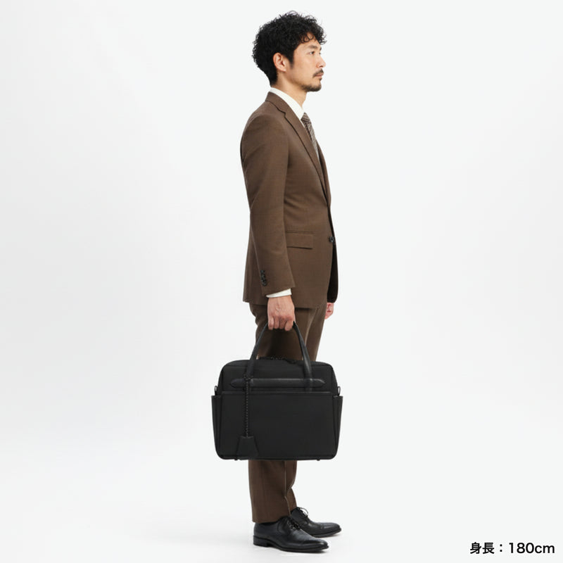 ザソールビスメイドバイフラソリティ ビジネスバッグ メンズ レディース 大容量 THE SOLE BIS made by Flathority 無地 A4 キャンバス 自立 撥水 通勤 ブランド ビジネス 日本製 キャンバスレザー ブリーフケース STEVE