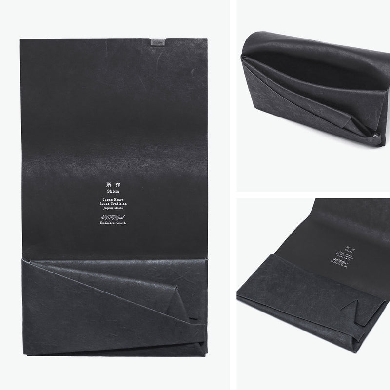 所作 長財布 メンズ レディース 薄い Shosa かぶせ ブランド 本革 革 レザー 牛革 日本製 革財布 財布 サイフ 小銭入れ 軽量 おしゃれ 和 和風 経年変化 シンプル ユニセックス 和紙 ロングウォレット