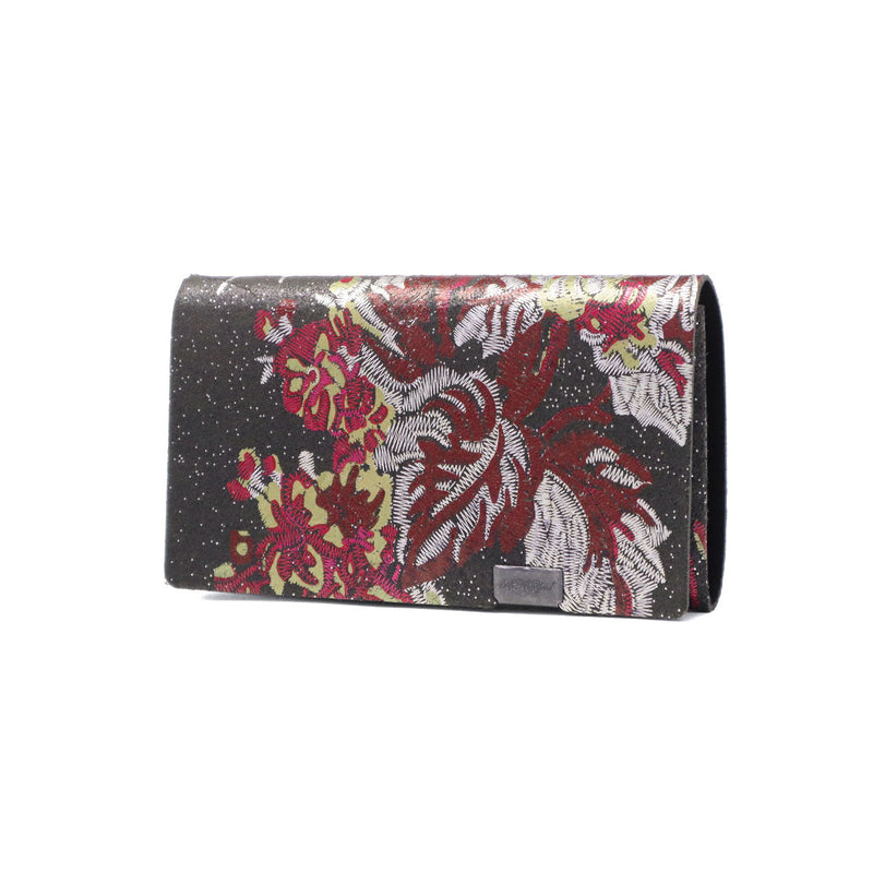 所作 コインケース メンズ レディース 革 Shosa ブランド 小銭入れ 小銭 薄い 薄型 コンパクト スリム 財布 ミニ財布 小さい 軽量 軽い かぶせ カード 本革 レザー 花 花柄 三つ折り 日本製 刺繍模様