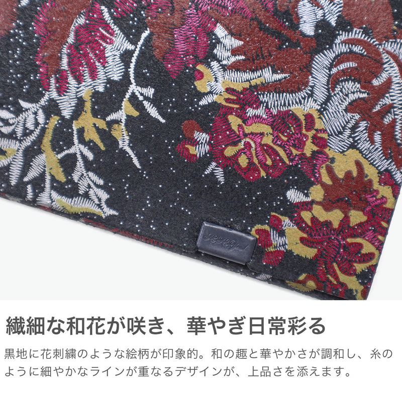 所作 財布 メンズ レディース Shosa 三つ折り 3つ折り ブランド 薄い 薄型 コンパクト 小銭入れ サイフ 折財布 ウォレット 革 本革 革財布 レザー 日本製 花 花柄 和 刺繍模様 ショートウォレット1.0