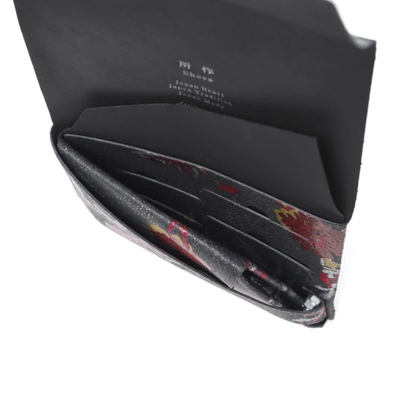 所作 財布 メンズ レディース Shosa 三つ折り 3つ折り ブランド 薄い 薄型 コンパクト 小銭入れ サイフ 折財布 ウォレット 革 本革 革財布 レザー 日本製 花 花柄 和 刺繍模様 ショートウォレット1.0