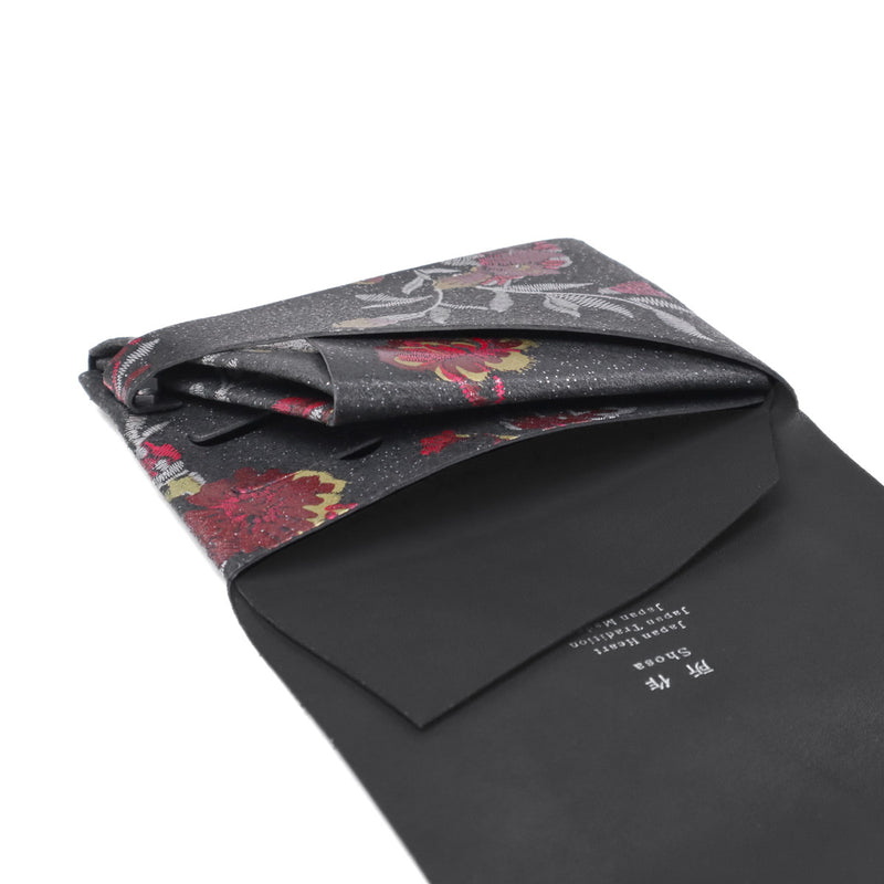 所作 財布 メンズ レディース Shosa 三つ折り 3つ折り ブランド 薄い 薄型 コンパクト 小銭入れ サイフ 折財布 ウォレット 革 本革 革財布 レザー 日本製 花 花柄 和 刺繍模様 ショートウォレット1.0